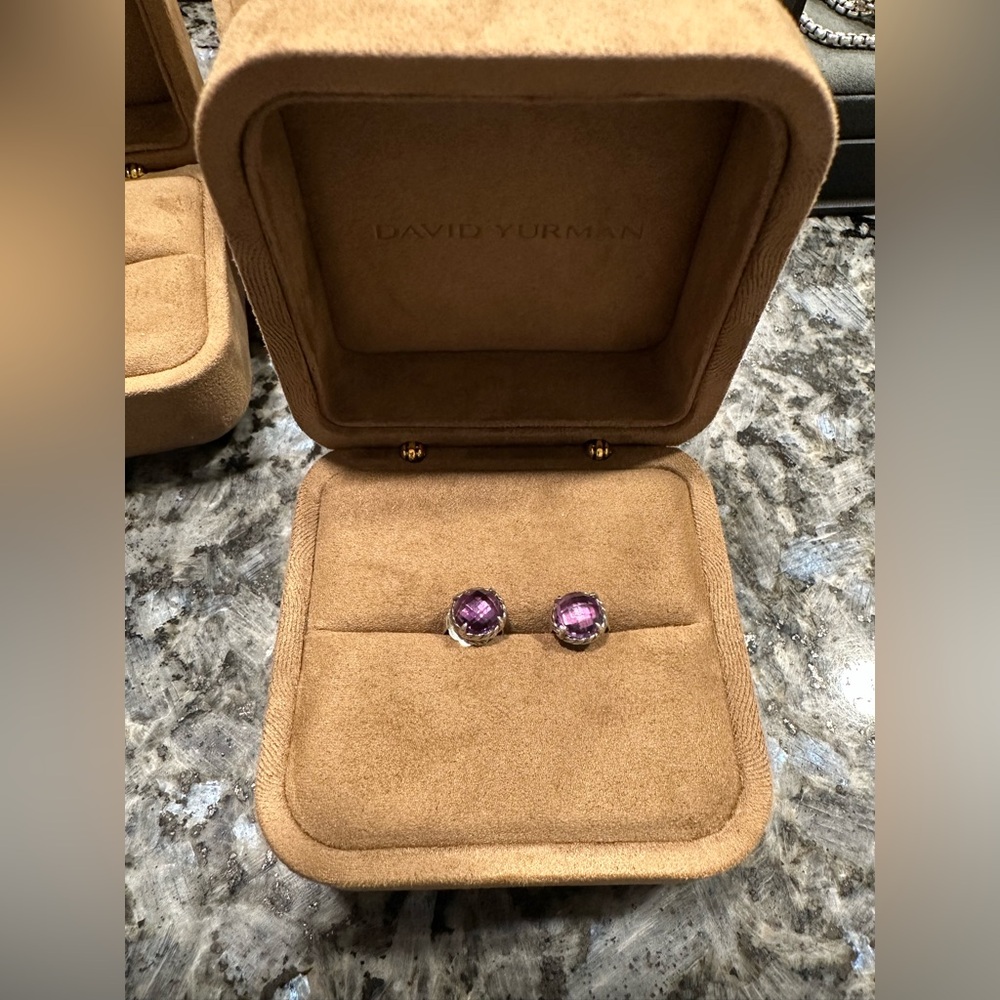 David Yurman Petite Chatelaine Stud Earrings in Amethyst
